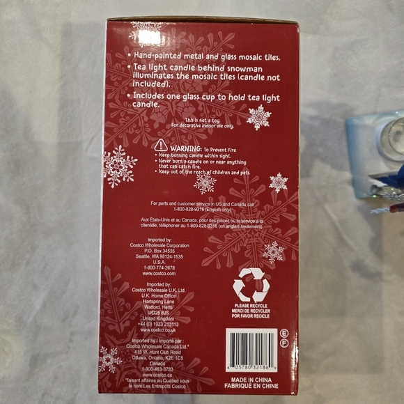 Mosaic Snowman Tea Light Candleholder - Picture 2 of 7